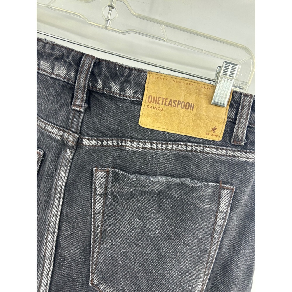 OneTeaspoon Saints Jeans Womens Black Excellent Distressed Drop Crotch Size 26 - Picture 5 of 11